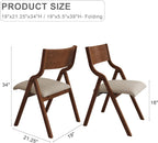 Ball & Cast Folding Dining Chairs Set of 2,Portable Kitchen Chairs with Padded Cushions,Ergonomical Design,Foldable Wood Dining Chairs for Dining Room,Restaurant,Kitchen,Office,Indoor,Taupe+Walnut