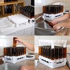 FASTFERMENT FastRack Bottle Drying Tray - Bottle Drying Tree alternative; Dry or Store your Beer, Wine or Bomber/Belgian Bottles; Perfect addition to your Home Brewing Supplies, Taupe, FastRack24 Tray (4822)