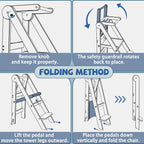 Foldable Toddler Kitchen Stool Helper, Toddler Standing Tower with 3 Adjustable Heights, Collapsible Wooden Step Stool for Kitchen & Bathroom, Montessori Learning Helper Tower for Toddlers Aged 1-6