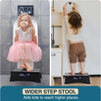Flottian 5" Folding Step Stool for Adults and Kids 15-Inch Extra Wide Stool Holds Up to 300 lbs,Non-Slip Folding Stools with Handle,Compact Plastic Foldable Step Stool for Bathroom,Kitchen,ect Black