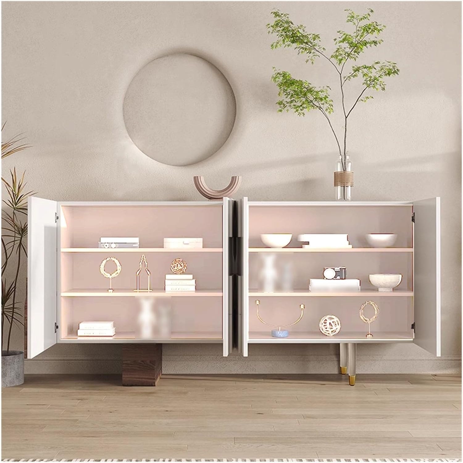 Entryway Cabinet Modern Sideboard, Entryway Cabinet with Doors, Decorative Cabinet, Storage Cabinet for Living Room, Entryway, Dining Room and Kitchen Bar Cabinet Sideboard Storage Cabinet