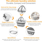 Compact Collapsible Laundry Basket, Small Size Pop-Up Hamper Perfect for Bedroom Side,Bathroom,Travel, Not for Large Families, Foldable with Handle, Measures 16 x 12.5 x 9.5 In, (Gray)