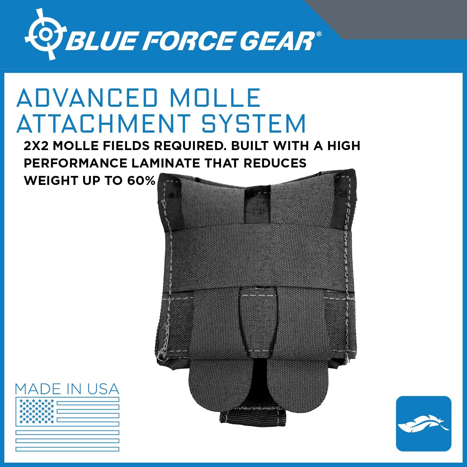 Blue Force Gear MOLLE Dump Pouch - Multipurpose Compact Utility Drop Bag - 3" L x 3" W x 3.5" H