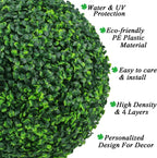 Sunnyglade 2 PCS 15.7 inch 4 Layers Artificial Plant Topiary Ball Faux Boxwood Decorative Balls for Backyard, Balcony,Garden, Wedding and Home Décor (15.7 inch)