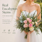 16PCS Real Dried Eucalyptus Stems, Mixed Silver Dollar & Seeded Eucalyptus Leaves, Preserved Natural Greenery for Vase, Wedding Bouquet, Floral Arrangement, Home Decor
