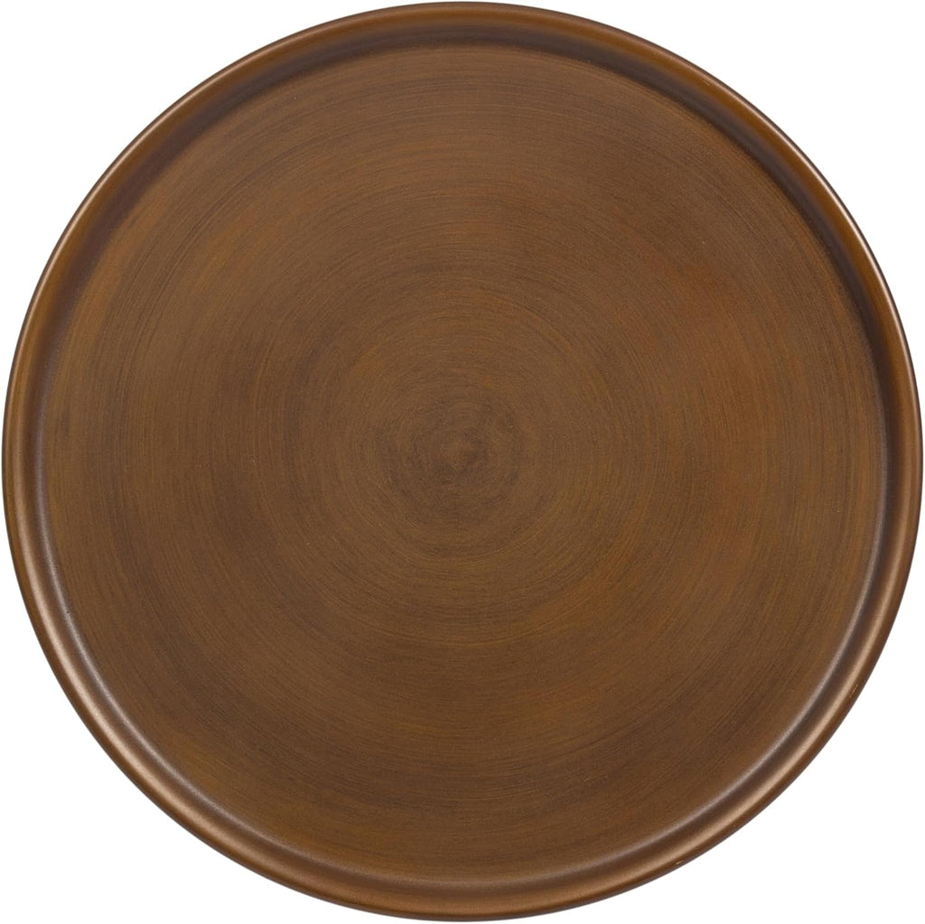 Kate and Laurel Sitara Modern Metal Circle Side Table, 14 x 14 x 24, Antique Brass, Unique Outdoor-Safe Round Metallic End Table for Use as Patio Accent Table or Pedestal Martini Table