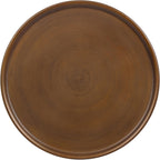 Kate and Laurel Sitara Modern Metal Circle Side Table, 14 x 14 x 24, Antique Brass, Unique Outdoor-Safe Round Metallic End Table for Use as Patio Accent Table or Pedestal Martini Table