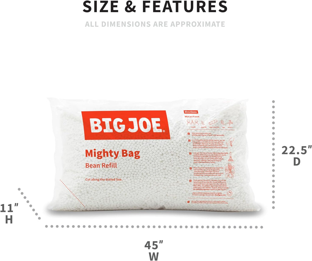 Big Joe Bean Refill Polystyrene Beans for Bean Bags or Crafts, 100 Liters