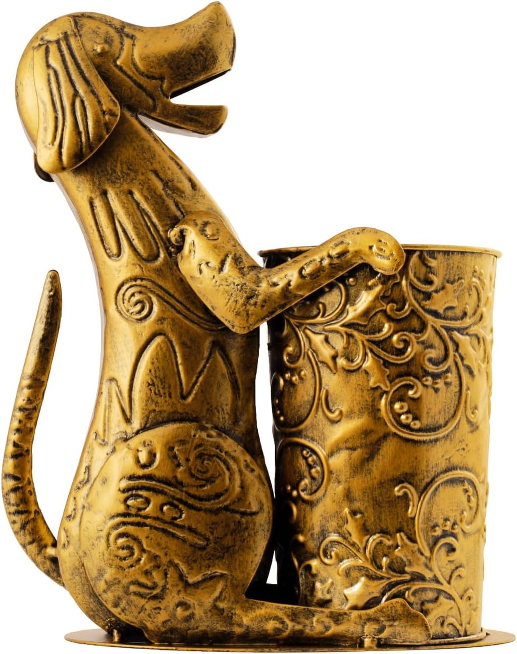 Retro Gold Wine Holder Metal Dog Shaped Wine Rack for Home Dinning Tabletop Decoration Gifts