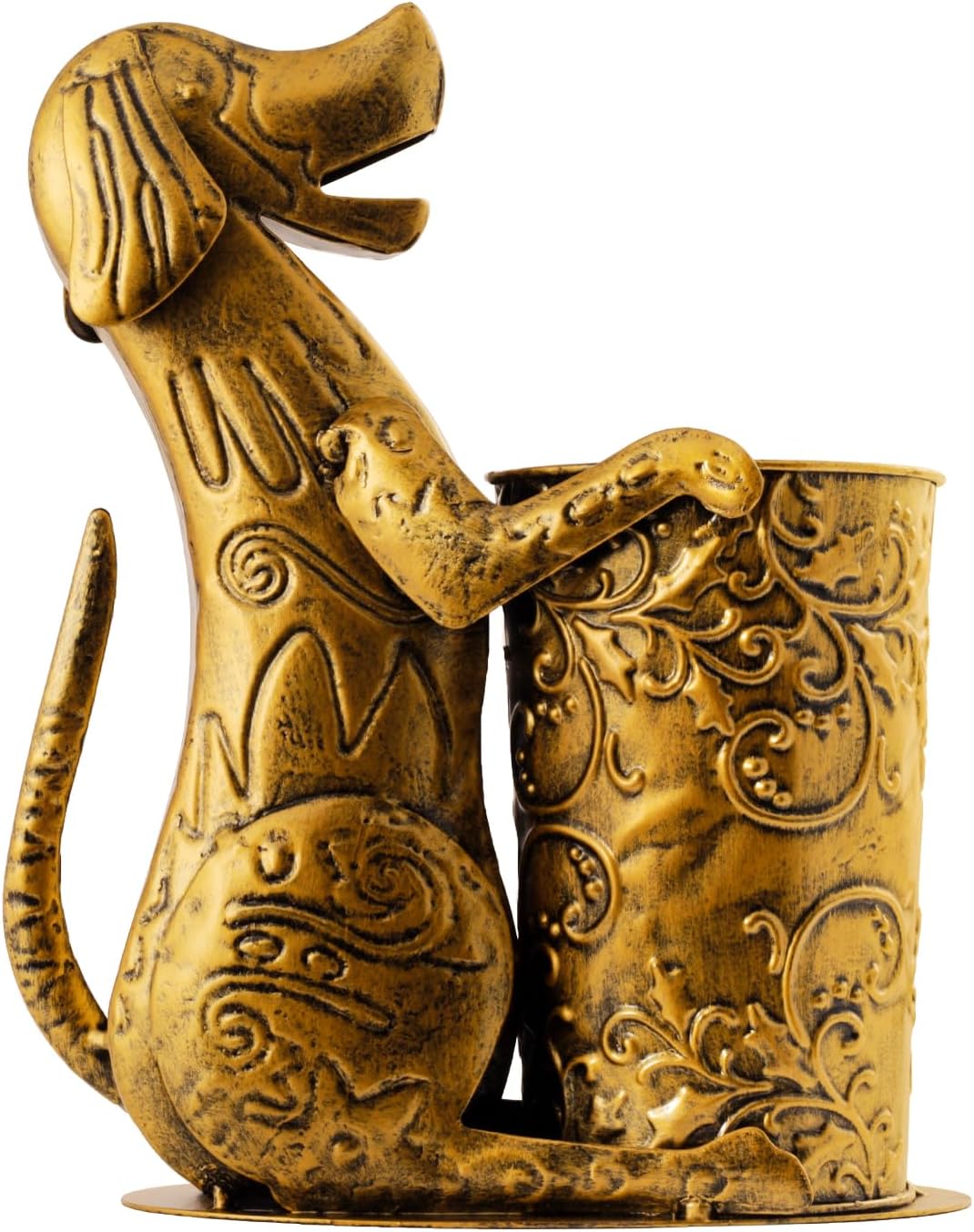 Retro Gold Wine Holder Metal Dog Shaped Wine Rack for Home Dinning Tabletop Decoration Gifts