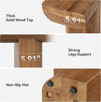 55'' Solid Wood Entryway Bench, Farmhouse Wood Dining Bench, Rustic End of Bed Bench for Bedroom, Living Room, Hallway