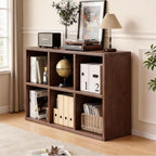 Book Shelf with 6 Storage Place Wooden Bookshelf Storage Organizer Diaplay CabinetWood