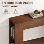 Walnut Console Table with Storage, 47.2" W Farmhouse Entryway Table, Long Sofa Table for Hallway, Living Room, Foyer