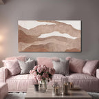 YLLTIEM Minimalist Abstract Canvas Wall Art 29x58 Inch, Brown Earth Tone Wall Art, Large Hand Painted Textured Painting, Wall Decor for Living Room Bedroom Office