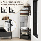 Giantex Corner Hall Tree, 73" Tall Coat Rack w/Shoe Storage Bench, 12 Metal Hooks, 5-Tier Entryway Shoes Shelf Organizer, Freestanding Clothes Rack for Living Room, Bedroom (Rustic Brown & Black)