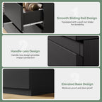 Black 7 Drawer Dresser for Bedroom,Modern Wood Chest of Drawers,Closet Clothes Storage Organizer with Deep Drawers for Living Room Hallway Entryway,Nursery (15.3" D x 47.2" W x 32.3" H)