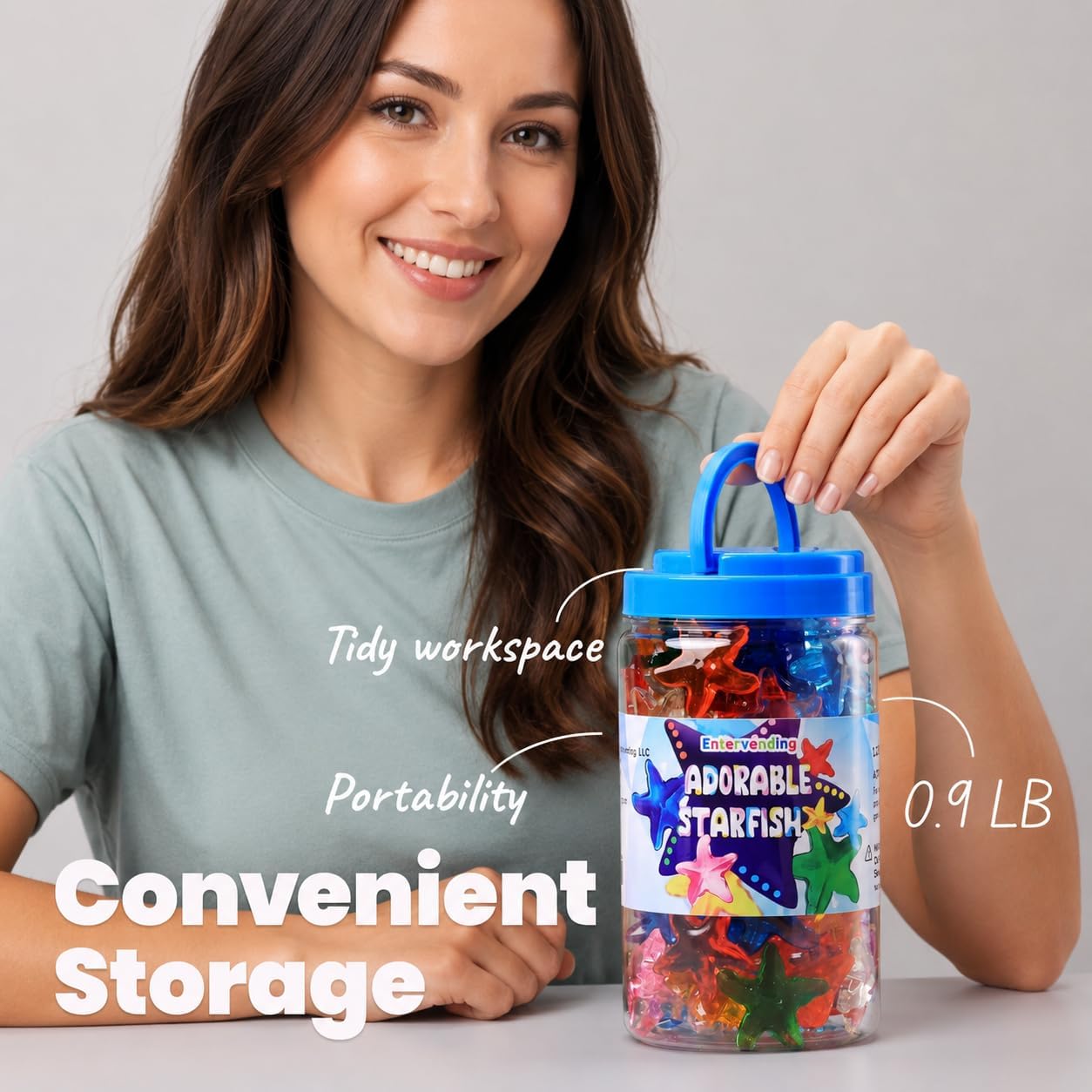 Starfish Decor - Gemstones and Crystals - About 80pcs - Vase Filler - Jewels for Crafts - Fish Tank Rocks - Sensory Bin Filler - Gems for Crafting - Fake Ice - Starfish for Crafts - Multicolored