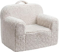 Pterying Toddler & Kids Chair Comfy for 1-3 Years Old, Toddler Couch with Washable Soft Sherpa Cover, Stable High-Resilience Foam Kid Sofa, Light Grey