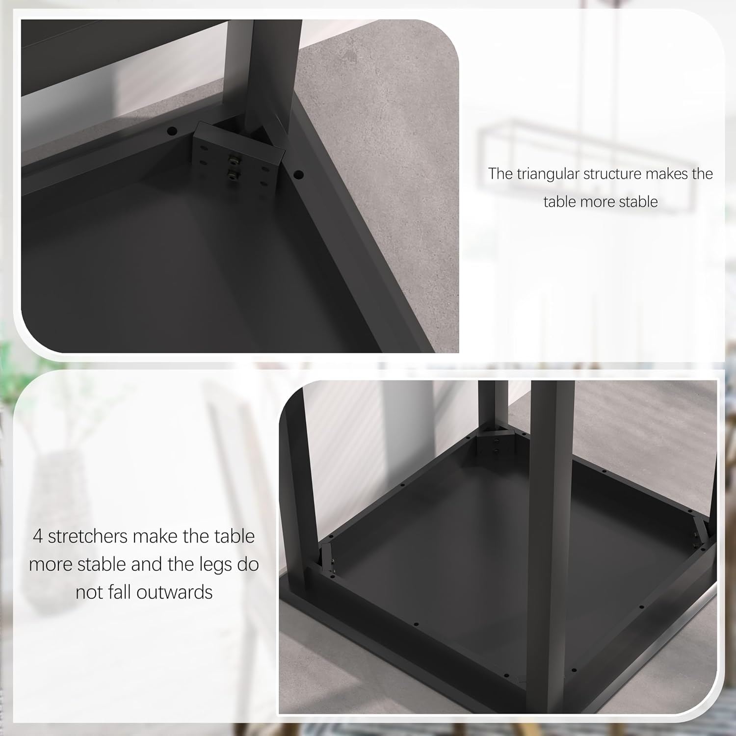 27.5 inch Bar Table and Chairs Set, Solid Wood Bar Height Pub Table and Chairs Set of 4, Counter Height Table Set, Square High Top Table and Chairs Set for Dining Room