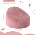 COMAX Bean Bag Chairs for Kids, Toddler BeanBag Sofa with Filler Bean Couch Stuffed for Boys and Girls, Lazy Floor Chair for Playroom, Nursery Room, Pink