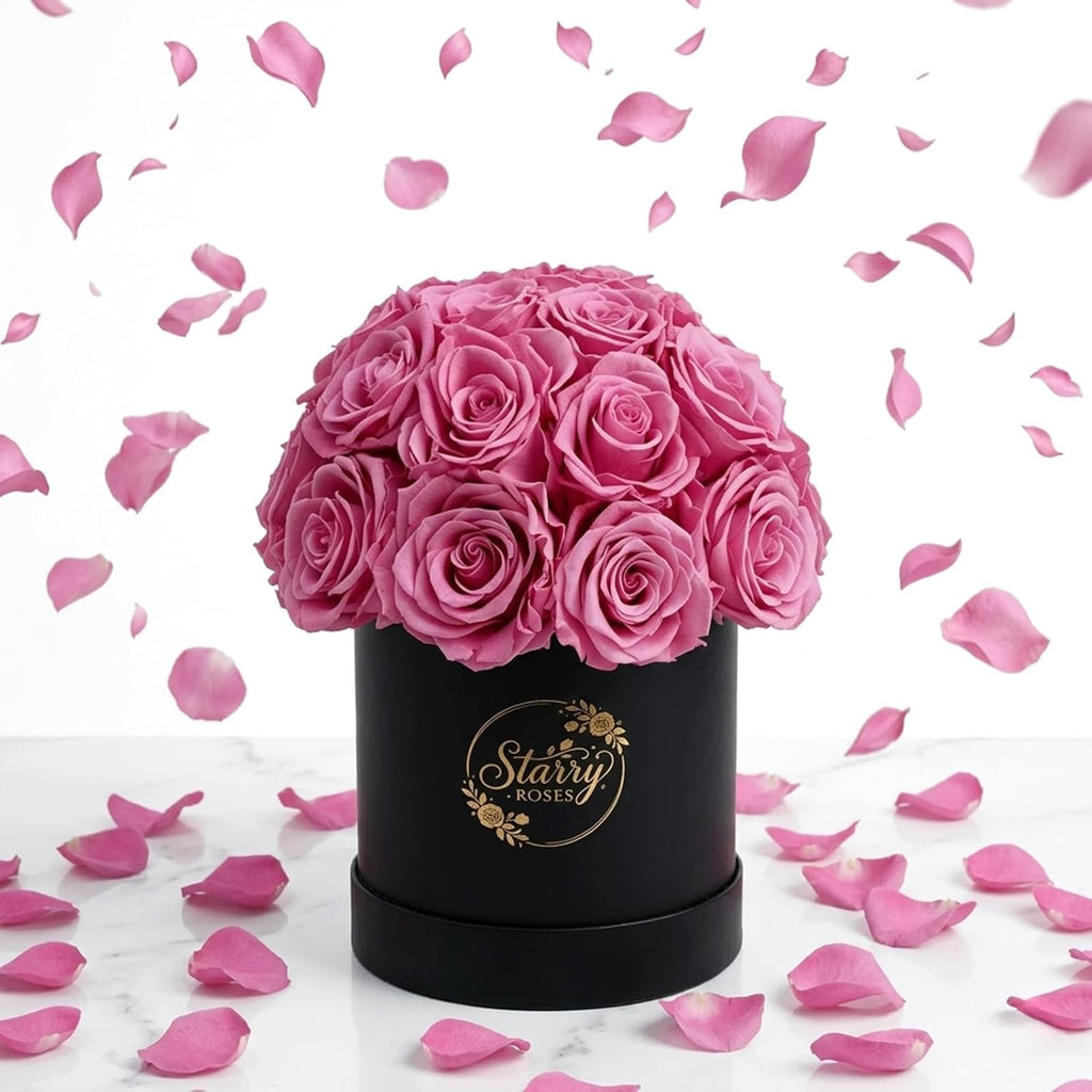 24 Preserved Roses in Luxury Box, Romantic Forever Flowers Gift for Her, Birthday Gifts for Women, Anniversary, Mothers Day & Graduation Gifts for Mom, Wife, Girlfriend (Pink)