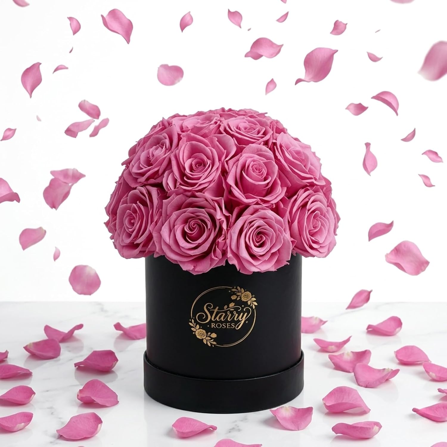 24 Preserved Roses in Luxury Box, Romantic Forever Flowers Gift for Her, Birthday Gifts for Women, Anniversary, Mothers Day & Graduation Gifts for Mom, Wife, Girlfriend (Pink)