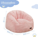 MAXYOYO Bean Bag Chair for Kids, Shell Shaped Bean Bag Couch for Boys and Girls, Toddler Chair Bean Bag Sofa for Playroom, Nursery Room, Pink