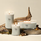 WoodWick Fireside Holiday Candle Gifts for Women and Men, 9.7 oz Medium Hourglass Candle with Crackling Wick