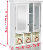 Modern Bathroom Storage Cabinet, 2 Doors 2 Adjustable Shelf + 3 Christmas Style Storage Basket,for Kitchen Home