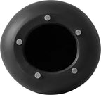 Black Concrete Side Table Unique Sculptural End Table, 19” Tall Handmade Cement Accent Table, Curved Drum Pedestal End Table for Living Room, Bedroom, or Covered Patio