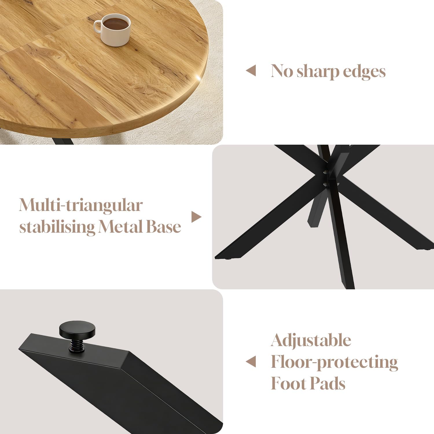 7-Piece Extendable Round Dining Table with Chairs Set for 6, 43"-59" Kitchen Dining Table Set with Heavy Duty Leg for Dining Living Room Apartment(Oak Table + 6 Brown Chairs)