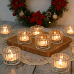Clear Tea Light Candle Holders Set of 12, 5cm x 3.5cm Glass Tea Light Holders for Table Centerpiece, Mini Votive Candle Holders for Weddings, Birthday Parties, Home Decor, Table Decor