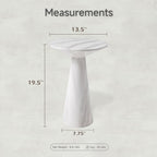 COZAYH Modern Pedestal End Table Round Wood Martini Table, Plant Stand Drink Table for Small Spaces, White Marble Colour
