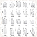 20 Pcs Clear Glass Bud Vases, Small Vintage Bud Vase Set for Flowers, Mini Glass Vases for Centerpieces, Wedding Decor, Baby Shower, Table Decorations, Home Decor, 3.1"-5.1"