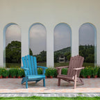 Folding Adirondack Chair, Polystyrene, Durable & Weather Resistant Outdoor Adirondack Chair for Lawn and Garden, Easy Assembly, 350 Ibs Capacity(Brown, 2 pcs)