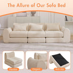 102" Modular Sectional Boneless Couch for Living Room, Convertible Cloud Sofa Bed Couches with Upholstered Deep Seat, No Assembly Needed, Ideal for Small Space Apartment Playroom Bedroom Studio Beige | cloud-like comfy