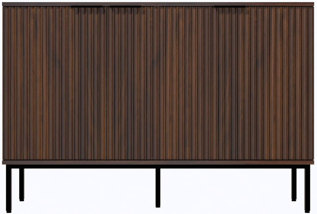Fluted Sideboard, Buffet Cabinet with Storage, Wooden Accent Console Cabinet with Doors and Adjustable Shelves, for Living Room, Dining Room, Entryway, Hallway, 47.3"