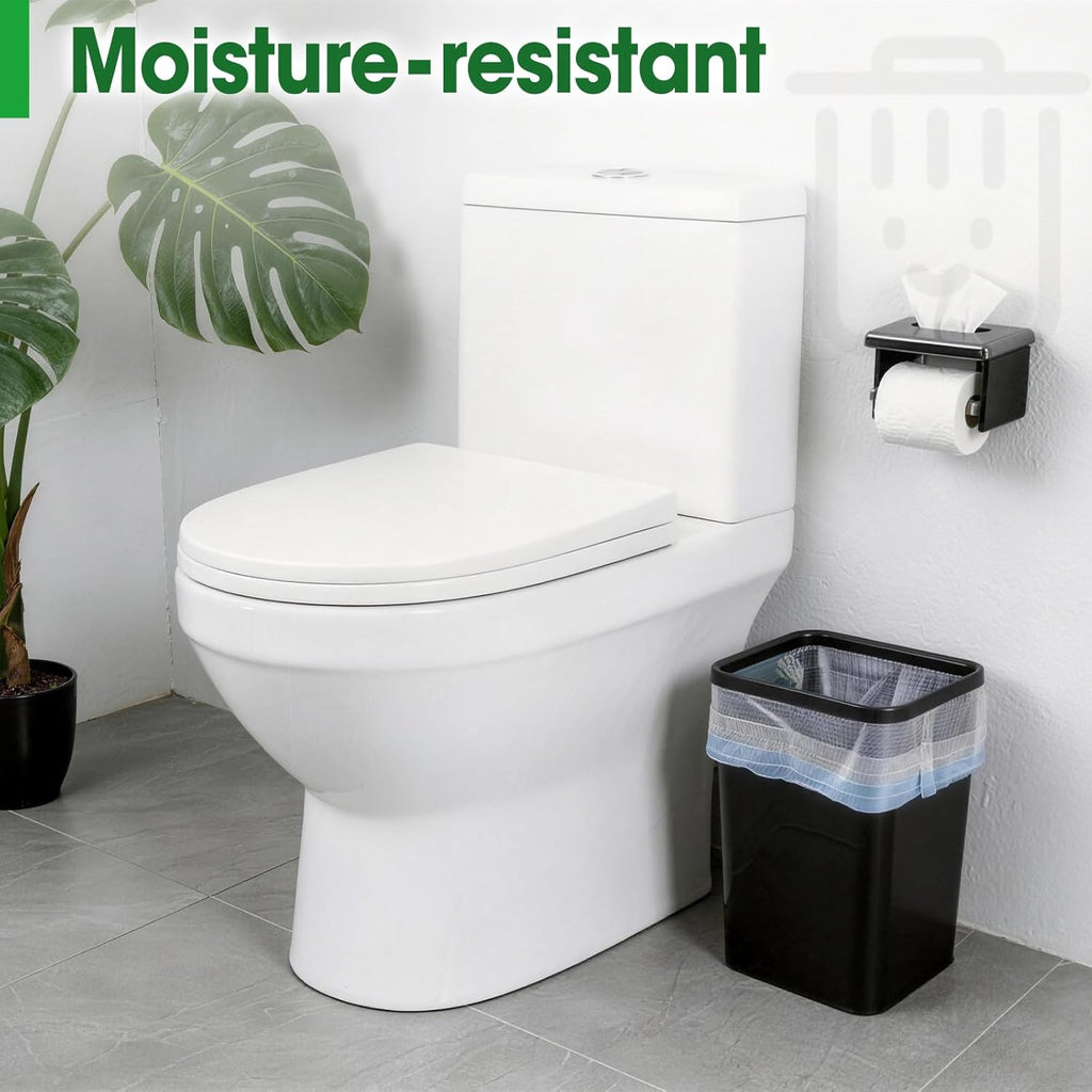 5 Pack Small Trash Can, Plastic Wastebaskets, 3.5 Gallon Small Garbage Can for Bathroom, Bedroom, Kitchen, Offices, Black