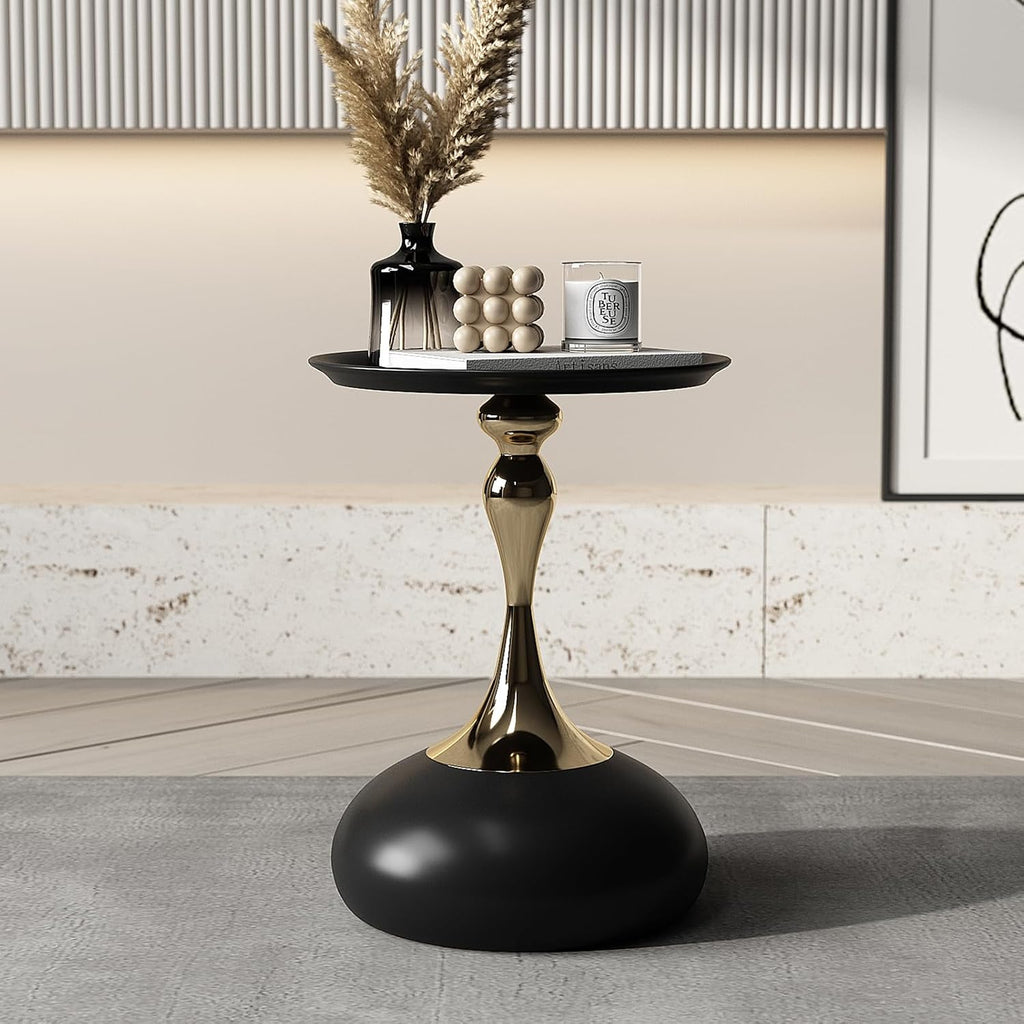 Modern Side Table with Weighted Base, Scratch-Resistant & Nano-Coated Finish - Versatile Accent Table for Living Room, Bedroom, Balcony (Cream)