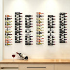 Wall Mount Wine Rack – 24 Bottles – Black Metal Wine Bottle Holder for Wall, Wine Rack for Home Bar, Kitchen