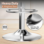Magshion Bar Stools Set of 2, Swivel Counter Height Bar Stools, Modern Island Chair with Back and Footrest for Kitchen Dining Room, Silver
