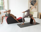 Avana Chakra Yoga Chaise - 2 Adjustable Headrests & Handles with Adjustable Straps, Micro-Velvet/Microloop, Red & Grey