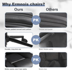 Executive Office Chair with Thicken Armrest, Ergonomic Home Office Desk Chair with Lumbar Support, Upholstered PU Leather Computer Gaming Chair for Home/Office, Black
