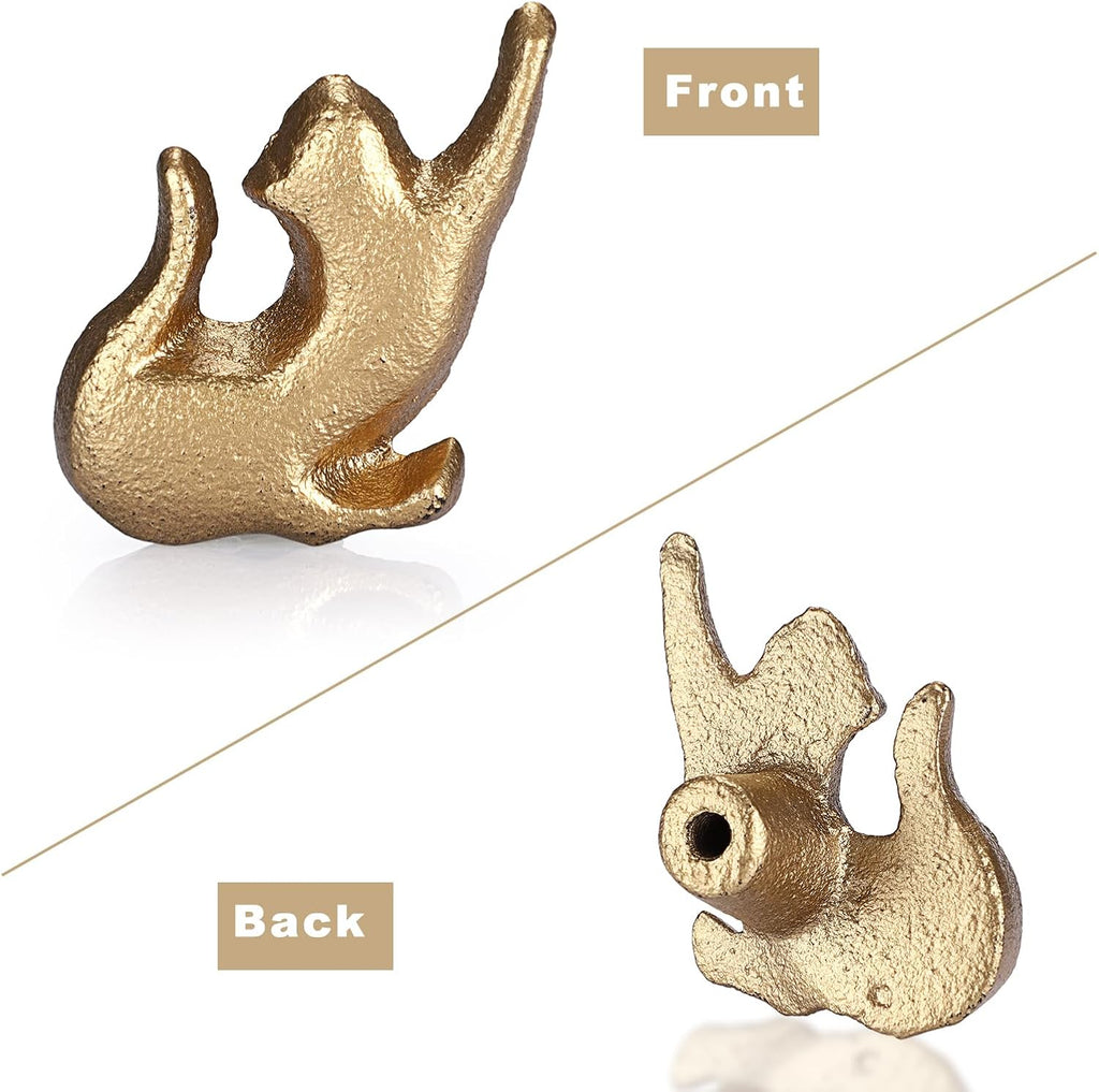 JUXYES Set of 4 Vintage Cat Drawer Handle Pull Knobs - Antique Cast Iron Drawer Knob - Retro Decorative Cabinet Handle Knobs for Dresser Cupboard Cabinet, Gold