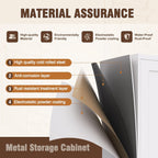 75''Storage Cabinet ,Pantry Cabinet with Doors and Shelves,Tall Kitchen Pantry Cabinet, White Metal Kitchen Storage Cabinets, Freestanding Cupboard for Laundry Bathroom Living Room, Assemble Required