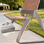 Patio Benches for Outdoors Modern Outdoor Benches, Patio Park with Backrests, Sturdy Stainless Steel, Leisure Chairs for Porch Poolside Lawn Garden Benches for Outdoors