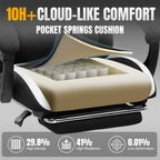 GTPLAYER Gaming Chair with Foot Rest & Pocket Spring Cushion, Breathable Fabric for Home Office Desk, Ergonomic High Back Computer Chair with Headrest & Lumbar Support, Black