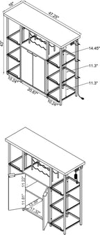 Coaster Home Furnishings - Gallimore - Wood & Metal - 2-Door Bar Cabinet with Bottle Rack, Stemware Rack and Built-in Power Outlet - Dining Room & Home Bar - White - 182757