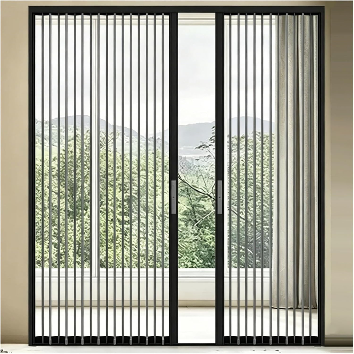 Clear Acrylic Bifold Folding Door for Balcony/Patio, Interior Kitchen Storage Accordion Room Divider, Privacy Doors for Bedroom Office Partition(White,60x80in(152x203cm))
