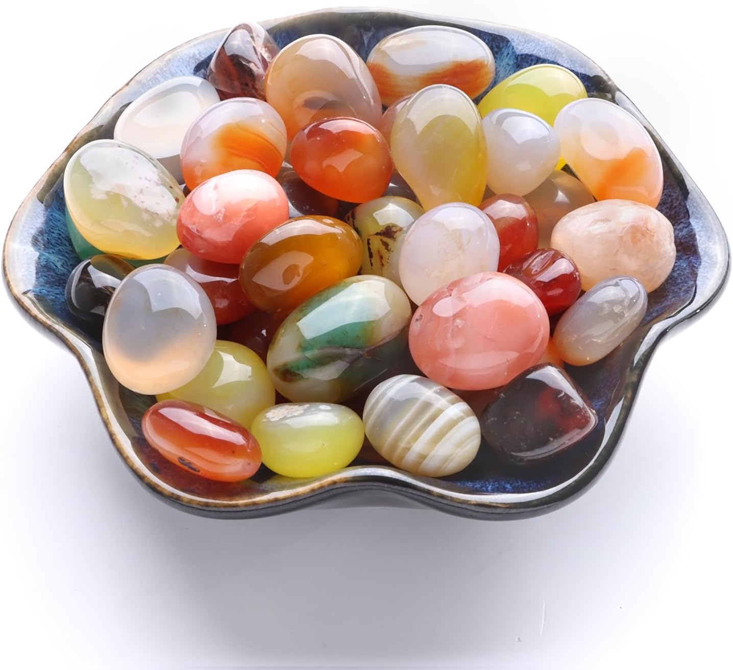 Colored Bee Bath Marbles Landscaping Decorative Glass Vase Polished Rocks | Garden Potted Plant,Tumbled Mancala Stones,Indoor Agate,Crystal,DIY,Aquarium Gravel,Terrarium Fish Tanks